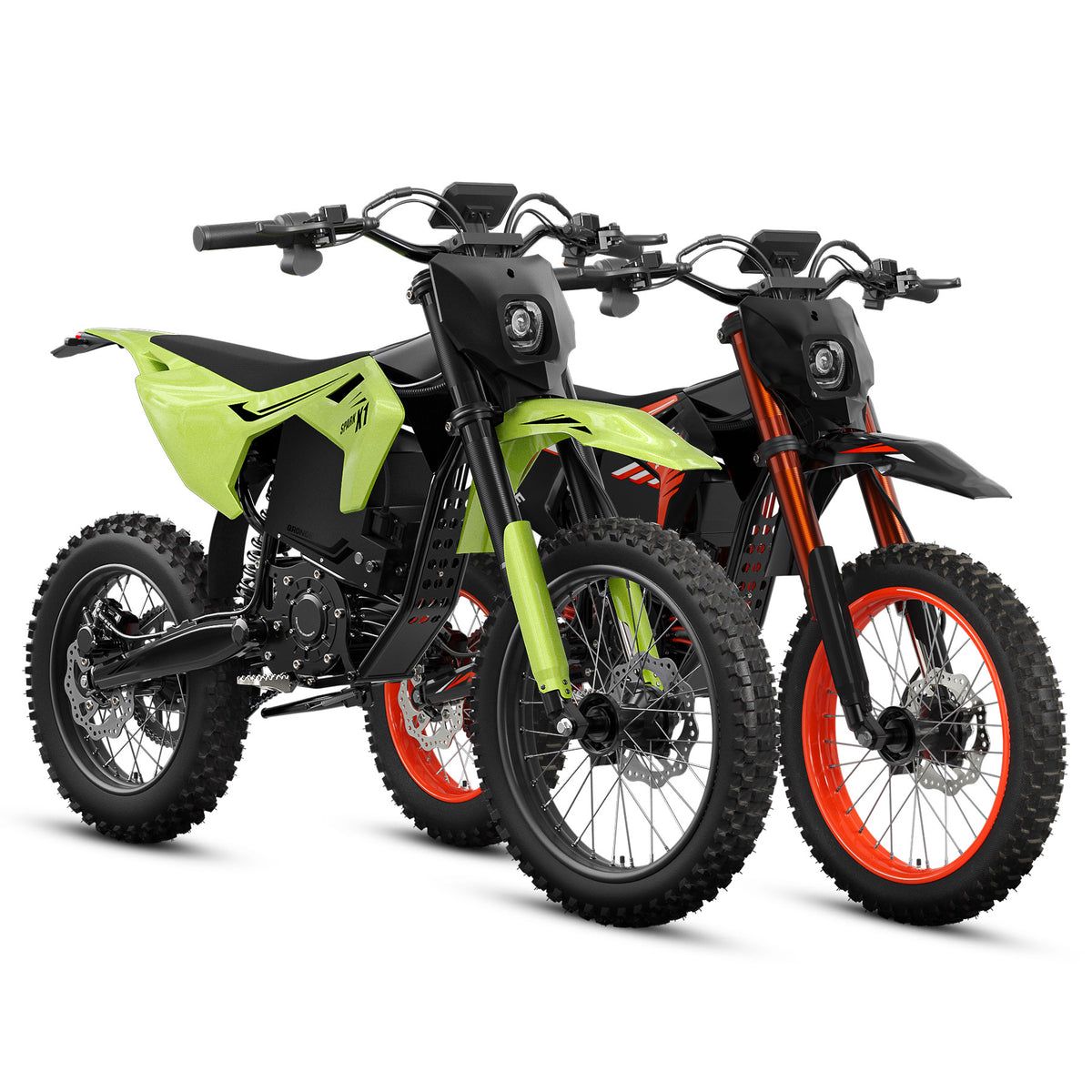 X1 Spark L*2 Electric Dirt Bike - Lime Green+Orange