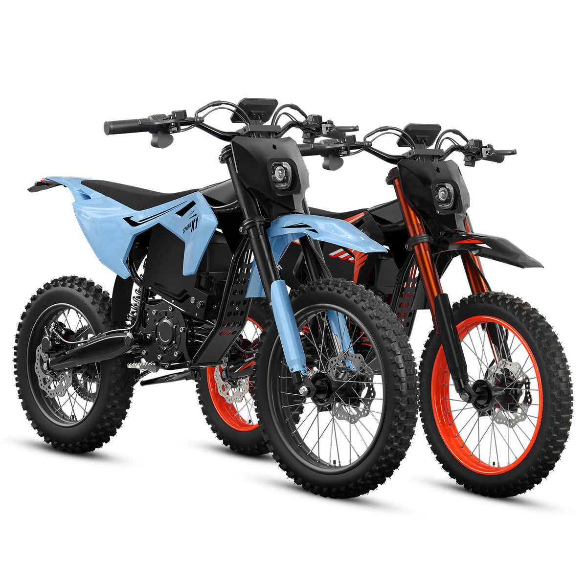 X1 Spark L*2 Electric Dirt Bike - Sky Blue+Orange