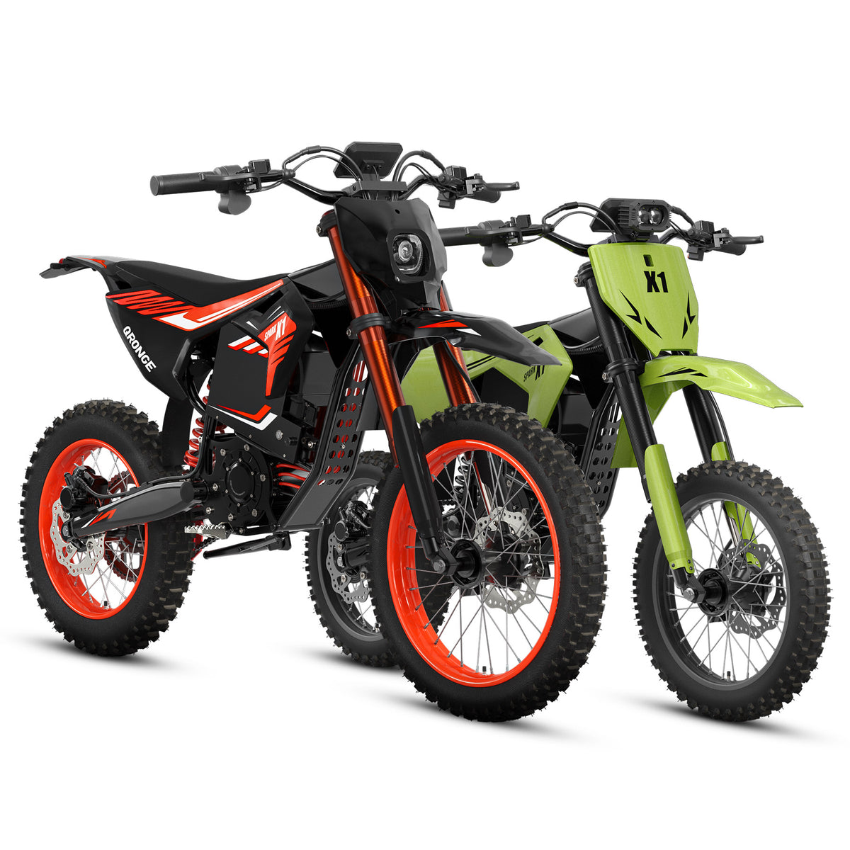 X1 Spark (L/M) Electric Dirt Bike - Orange+Lime Green