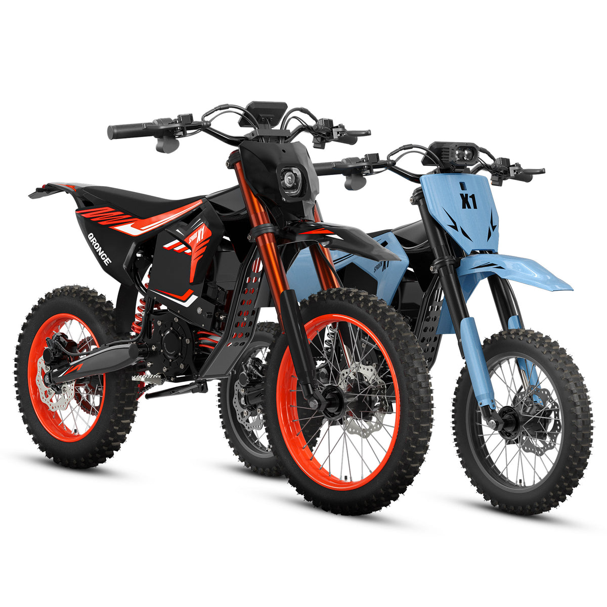 X1 Spark (L/M) Electric Dirt Bike - Orange+Sky Blue