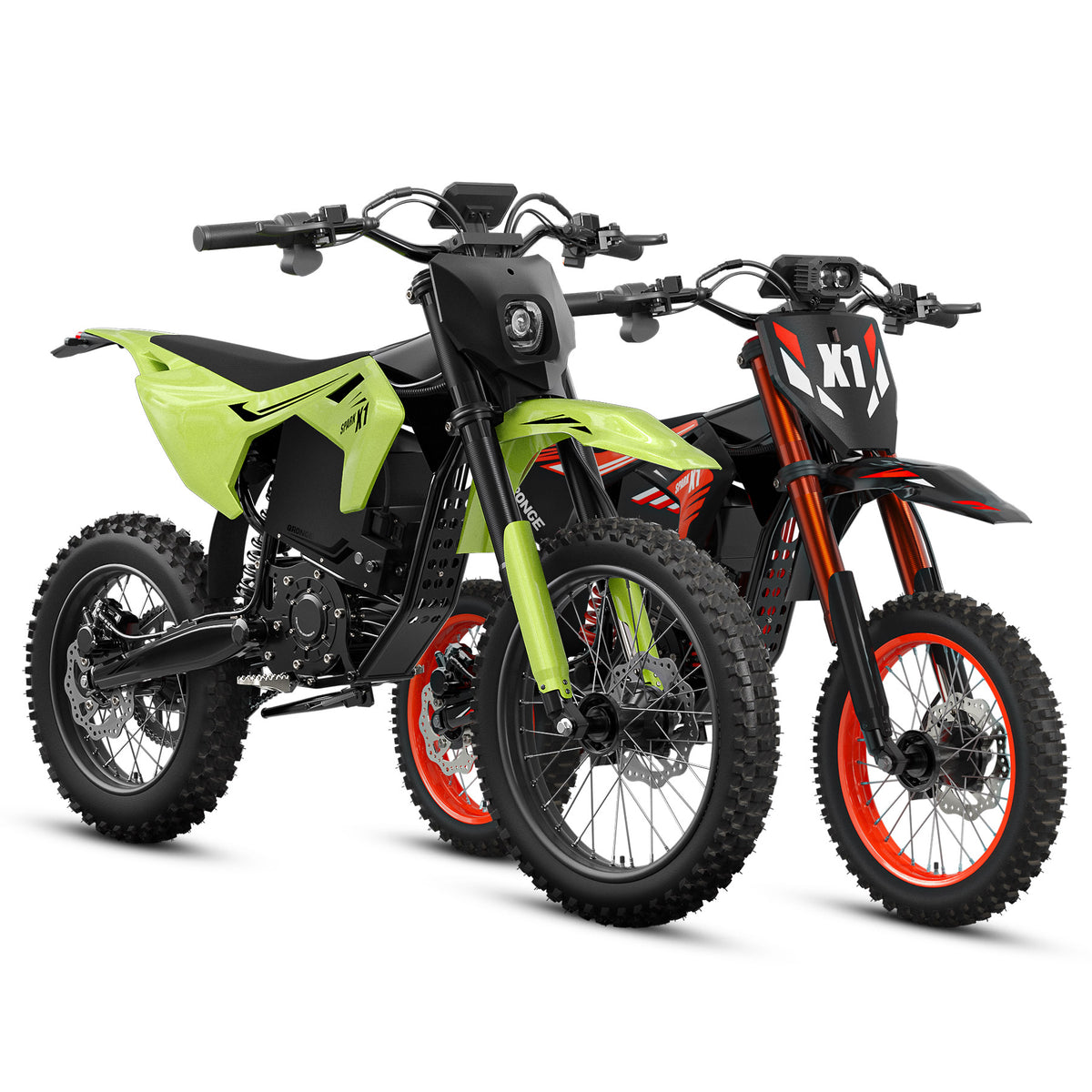 X1 Spark (L/M) Electric Dirt Bike - Green+Orange