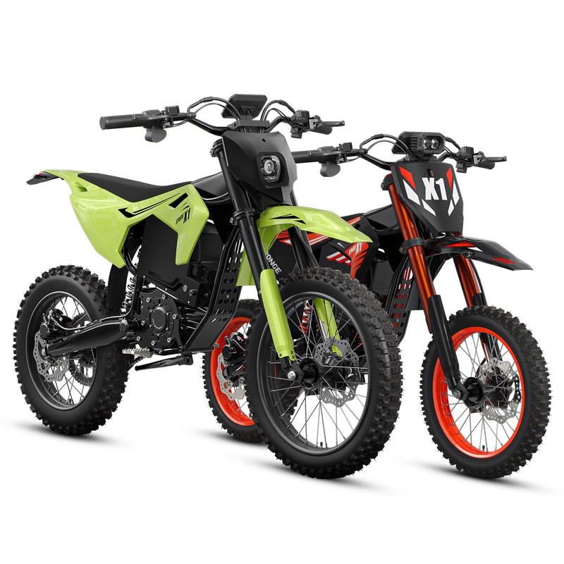 X1 Spark (L/M) Electric Dirt Bike - Lime Green+Orange