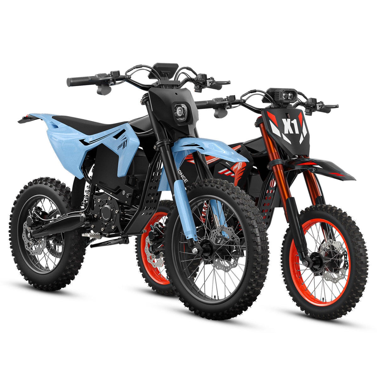X1 Spark (L/M) Electric Dirt Bike - Sky Blue+Orange