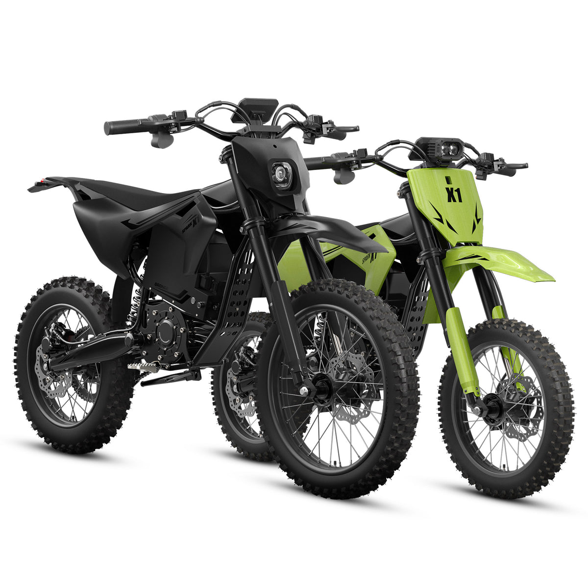 X1 Spark (L/M) Electric Dirt Bike - Black+Lime Green