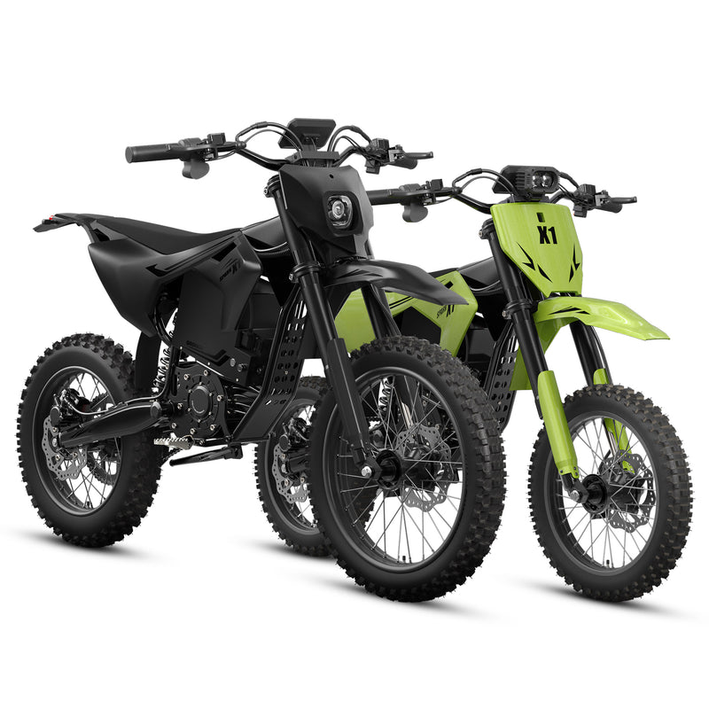 X1 Spark (L/M) Electric Dirt Bike - Black+Lime Green