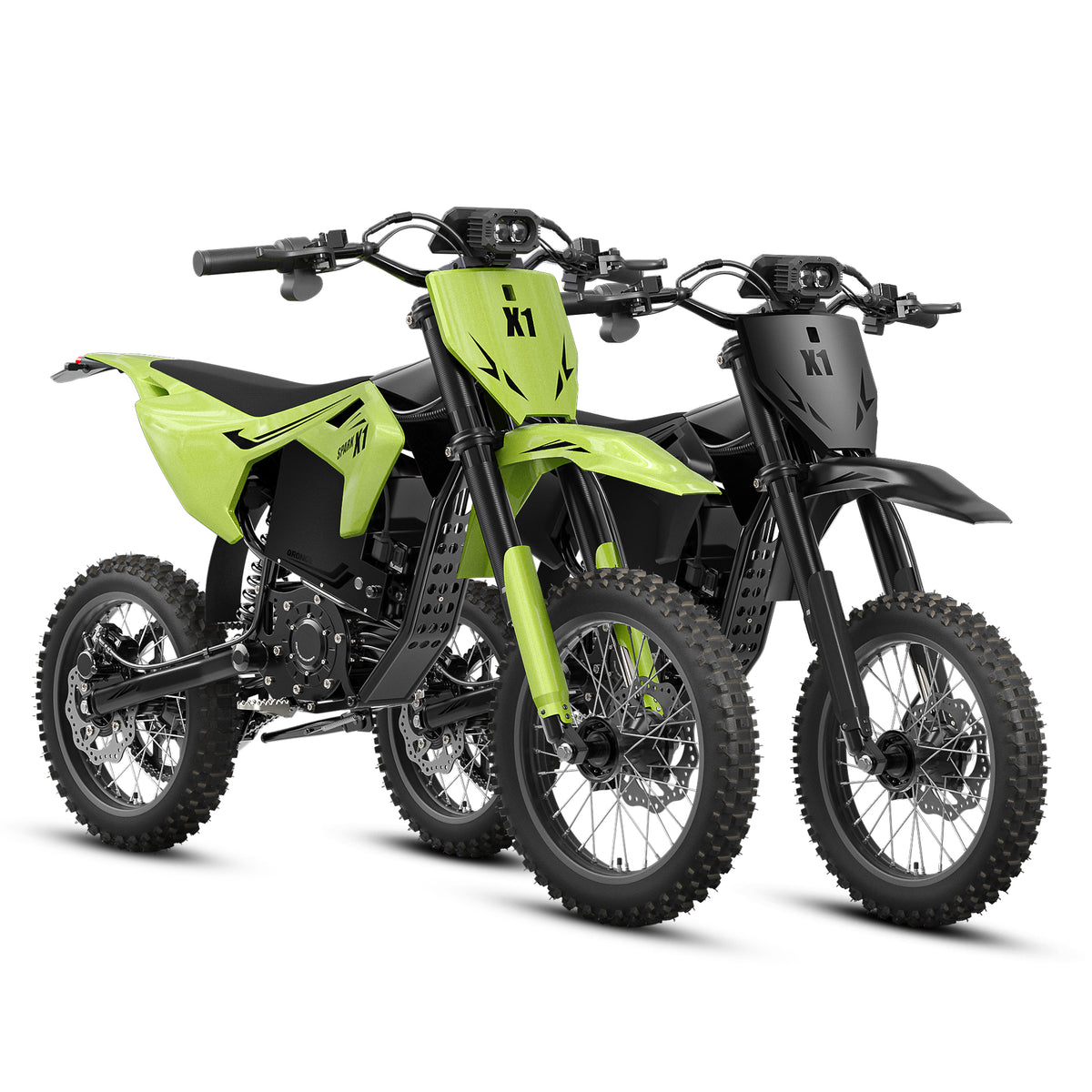 X1 Spark M*2 Electric Mini Bike - Lime Green+Black