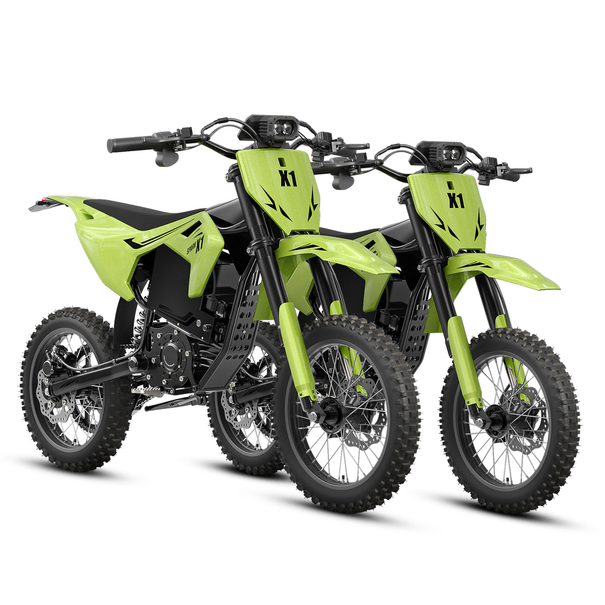 X1 Spark M*2 Electric Mini Bike - Lime Green+Lime Green