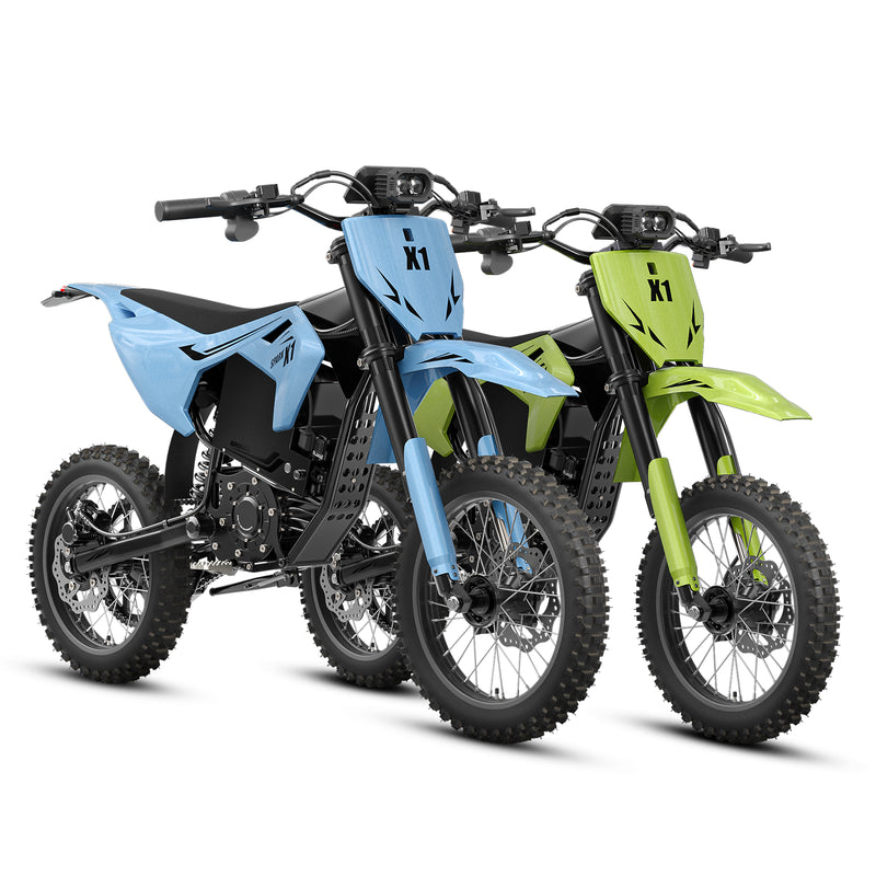 X1 Spark M*2 Electric Mini Bike - Sky Blue+Lime Green