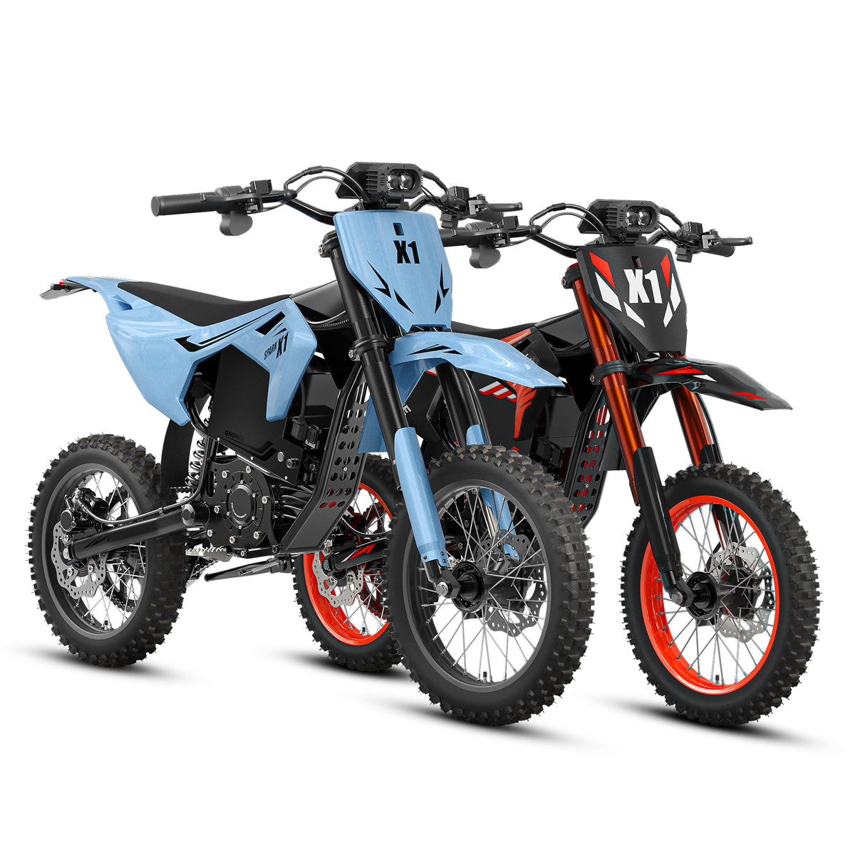 X1 Spark M*2 Electric Mini Bike - Sky Blue+Orange